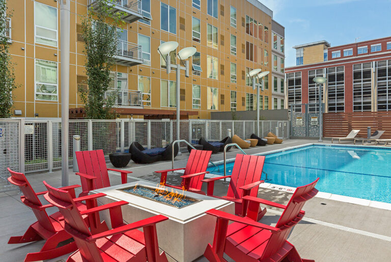 The Penfield St. Paul Apartments Outdoor Pool Sundeck and Fire Pit 01 768x515